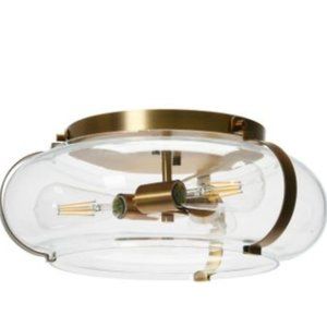 Robert Stevenson Lighting Glass and Metal Ceiling Pendant Light